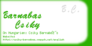 barnabas csiky business card